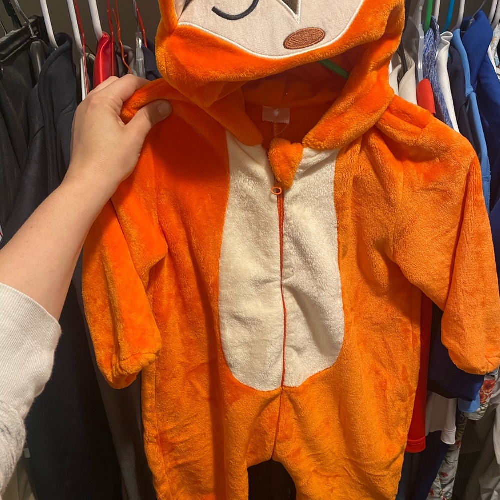 Orange Fox Baby One Piece Costume